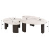 Tables basses moderne bois et céramique (lot de 2) Sergie