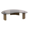 Table basse moderne en verre fumé brun Tina