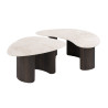 Tables basses moderne bois et céramique (lot de 2) Cervane