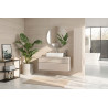 Meuble sous vasque suspendu moderne 100 cm coloris cachemire Erio