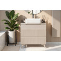 Meuble sous vasque moderne 80 cm coloris cachemire Erio