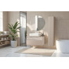 Meuble sous vasque suspendu moderne 80 cm coloris cachemire Erio