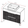 Meuble sous vasque moderne 100 cm coloris cachemire Erio