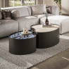 Tables basses industrielles en métal bronze (lot de 2) Lofty