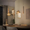 Suspension moderne 7 lampes en verre ambre Cervaine