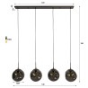 Suspension moderne 4 lampes en métal bronze Stelline