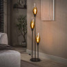 Lampadaire moderne métal et verre transparent 3 lampes Cocoon