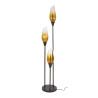 Lampadaire moderne métal et verre transparent 3 lampes Cocoon