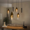 Suspension moderne métal et verre 7 lampes Cocoon