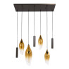 Suspension moderne métal et verre 7 lampes Cocoon