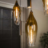 Suspension moderne métal et verre 7 lampes Cocoon