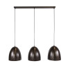 Suspension moderne 3 lampes en métal urban brun Cosmic