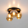 Plafonnier moderne 3 lampes en verre ambre Mixtie