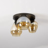 Plafonnier moderne 3 lampes en verre ambre Mixtie