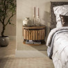 Chevet suspendu style nature en manguier massif H 30 cm Richie