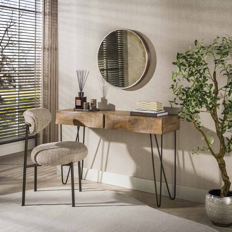 Console style nature en bois de manguier massif Riviera