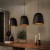 Suspension industrielle 3 lampes en métal brun Nostra