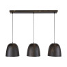 Suspension industrielle 3 lampes en métal brun Nostra