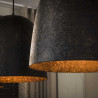 Suspension industrielle 3 lampes en métal brun Nostra