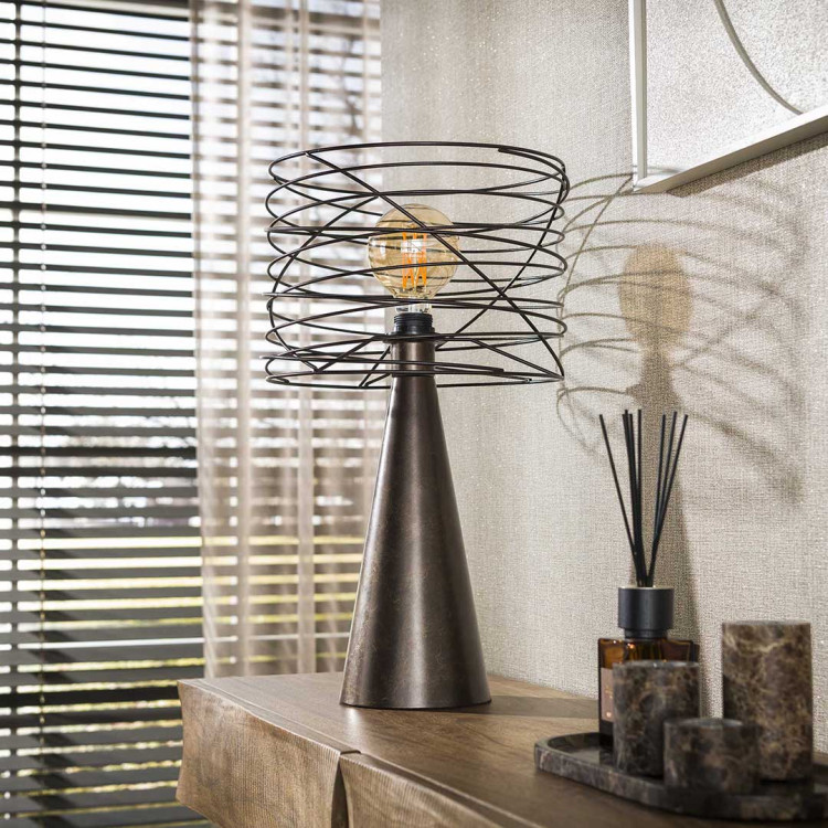Lampe à poser industrielle en métal urban brun Curly