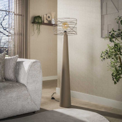 Lampadaire industriel en métal beige Curly