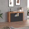 Buffet/bahut contemporain 155 cm anthracite mat/chêne wotan Neros