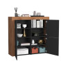 Buffet haut contemporain anthracite mat/chêne wotan Neros