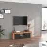 Meuble TV contemporain 155 cm anthracite mat/chêne wotan Neros