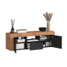 Meuble TV contemporain 155 cm anthracite mat/chêne wotan Neros