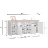 Buffet/bahut contemporain 200 cm taupe/chêne wotan Neros
