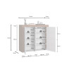 Buffet haut contemporain anthracite mat/chêne wotan Neros