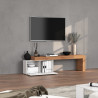 Meuble TV extensible 180/260 cm blanc brillant/chêne wotan Neros