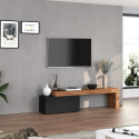 Meuble TV extensible 180/260 cm anthracite mat/ch&ecirc;ne wotan Neros