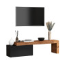 Meuble TV extensible 180/260 cm anthracite mat/chêne wotan Neros