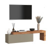 Meuble TV extensible 180/290 cm taupe/chêne wotan Neros