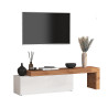 Meuble TV extensible 180/290 cm blanc brillant/chêne wotan Neros
