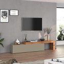 Meuble TV extensible 190/350 cm taupe/ch&ecirc;ne wotan Neros