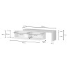 Meuble TV extensible 190/350 cm blanc brillant/chêne wotan Neros