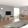 Meuble TV extensible 180/290 cm taupe/chêne wotan Neros