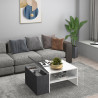 Table basse moderne blanc brillant/béton Corso