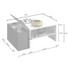 Table basse moderne blanc brillant/béton Corso