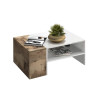 Table basse moderne blanc brillant/érable Corso