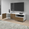Meuble TV moderne 150 cm blanc mat/chêne clair Costarica