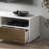 Meuble TV moderne 150 cm blanc mat/chêne clair Costarica