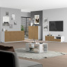 Meuble TV moderne 150 cm blanc mat/chêne clair Costarica