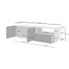 Meuble TV moderne 150 cm blanc mat/chêne clair Costarica