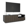 Meuble TV moderne 150 cm anthracite mat/chêne foncé Costarica