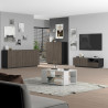 Meuble TV moderne 150 cm anthracite mat/chêne foncé Costarica