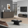Meuble TV moderne 150 cm anthracite mat/chêne foncé Costarica