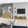 Meuble TV moderne 220 cm blanc mat/chêne clair Costarica